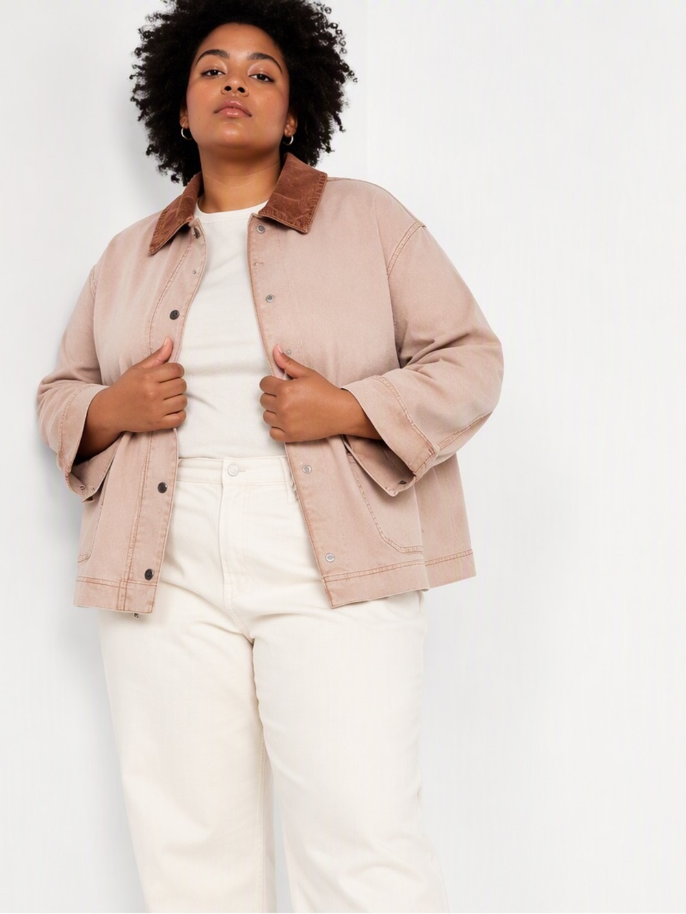 Old Navy Canvas Barn Jacket With Corduroy Collar